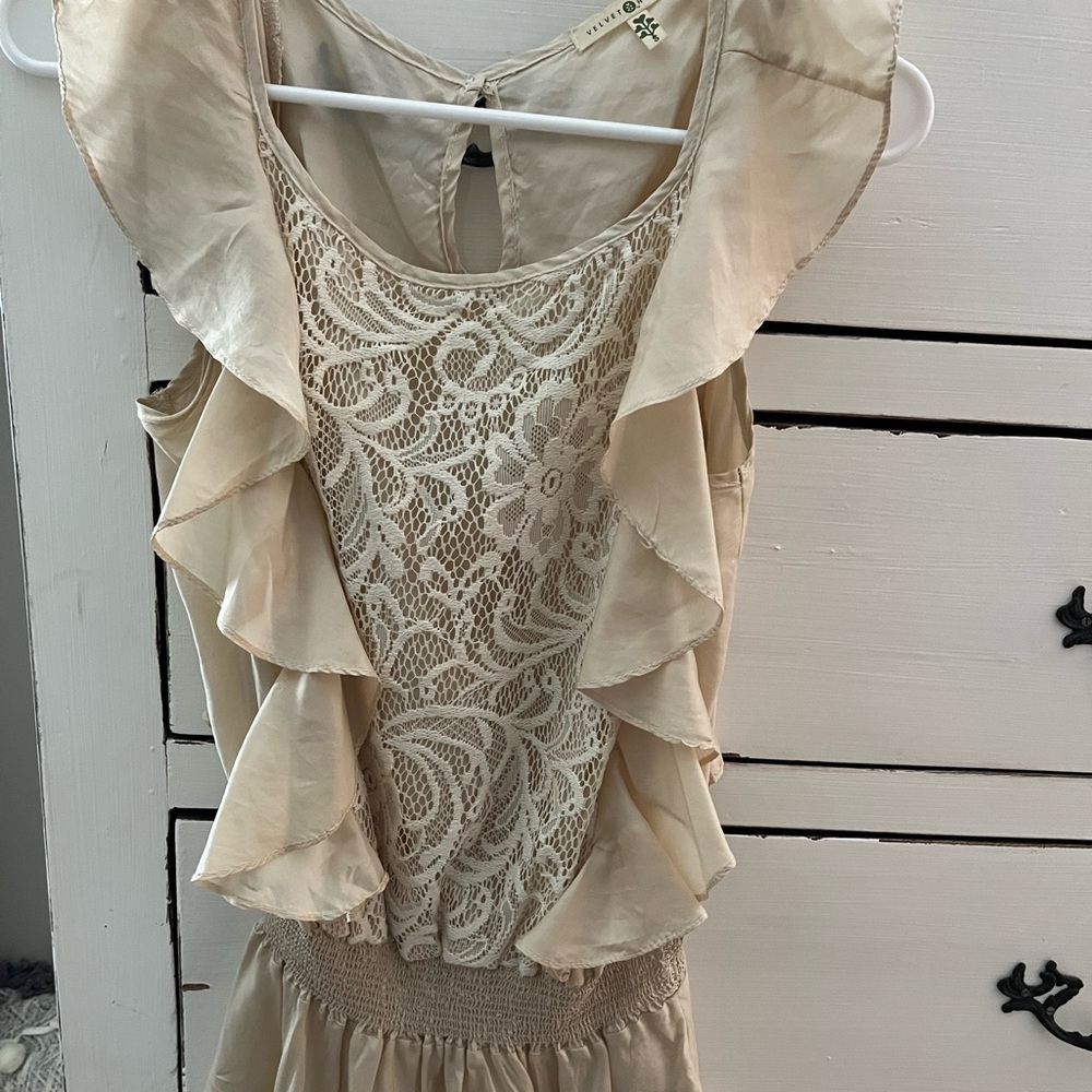 Ruffle and lace Peplum top